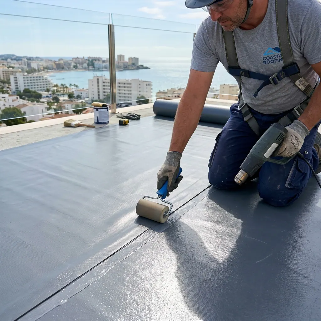 Terraza de ático en Getxo impermeabilizada con lámina EPDM sobre cubierta plana
