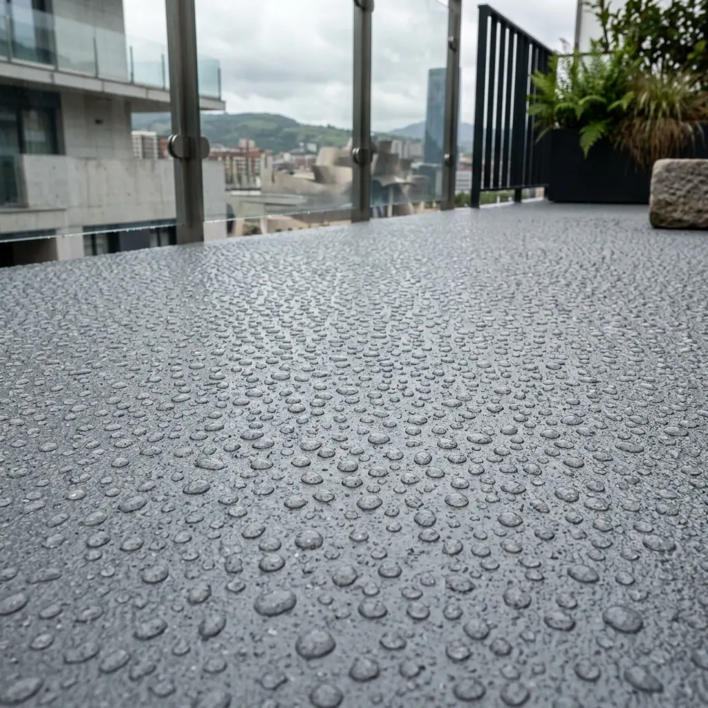 Terraza descubierta de una comunidad de 18 viviendas en Barakaldo